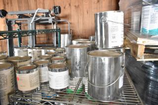 25 Pro Guard chemical cans, featuring 9620 Sport Surface Clear Part B, 9100 Super Armor Coating, new condition.