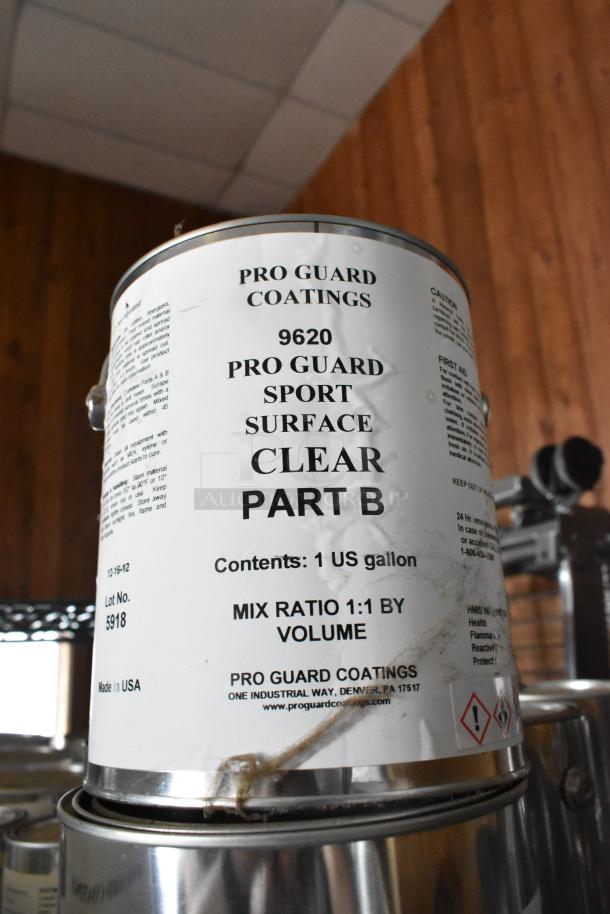 Pro Guard Coatings 9620 Sport Surface Clear Part B, 1-gallon can, 1:1 mix, Lot 5918, made in USA. Auction includes 25 items.