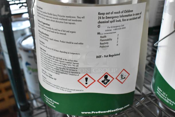 30 Pro Guard chemicals including 1501 Proflex Primer Part A. Primer details, usage, and safety information visible on label.