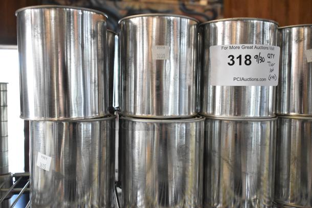 49 Pro Guard chemical containers, metal finish, labeled lot 318, quantity 49, auctioned by PCIAuctions.com.