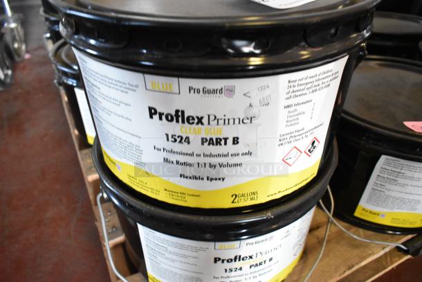 16 Pro Guard Chemicals, including 1524 Part B Clear Blue Proflex Primer, 2-gallon containers, for industrial use.