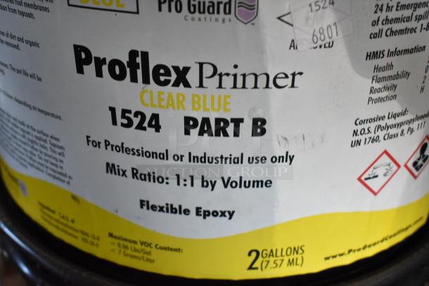Pro Guard 1524 Clear Blue Proflex Primer, Part B, 2 gallons, flexible epoxy for professional use, 1:1 mix ratio.