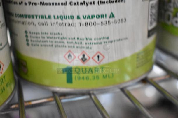 143 Pro Guard Chemicals, including White Pour N Plug. Labels show "1 Quart (946.35 ml)" and safety symbols.