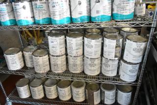 35 Pro Guard chemicals on shelves, including 9620 Sport Surface Clear Part B, 9100 Moisture Cure Coating. Good condition.