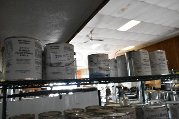 13 Pro Guard Chemicals, including XP1219 Rubber Primer Part B, Pro Flex Hardener Part B, Iron Mountain EPDM Liquid Rubber.