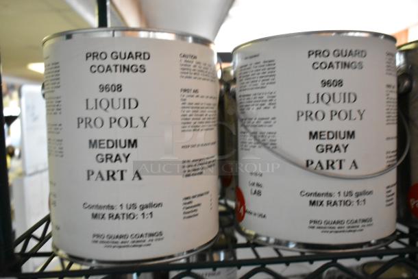18 cans of Pro Guard Chemicals, including 9608 Medium Gray Part A. Each 1 US gallon, Mix Ratio 1:1.