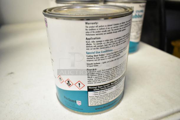 Pro Guard 9101 Moisture Cure Liquid Rubber can, detailed safety and application instructions visible, good condition.