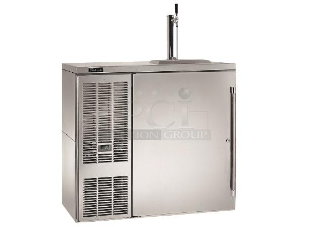 Perlick DDS36 stainless steel kegerator, brand new, scratch and dent, 115 volts, 1 phase power, commercial-grade.