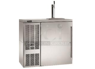 Perlick DDS36 stainless steel kegerator, brand new, scratch and dent, 115 volts, 1 phase power, commercial-grade.