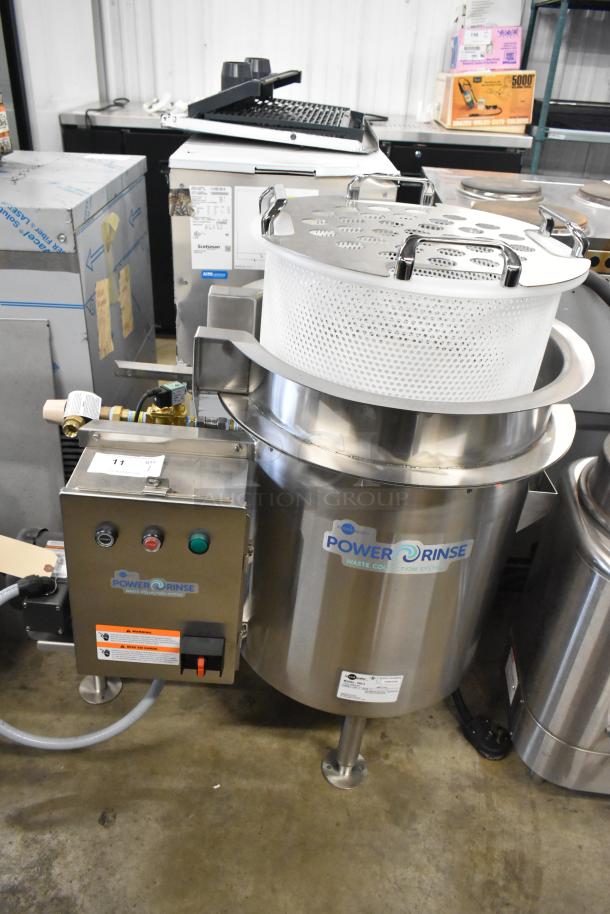 BRAND NEW 2022 Insinkerator PRT-3 Stainless Steel Commercial PowerRinse Food Waste Collector, 208/220-240V, 3 Phase, floor model.