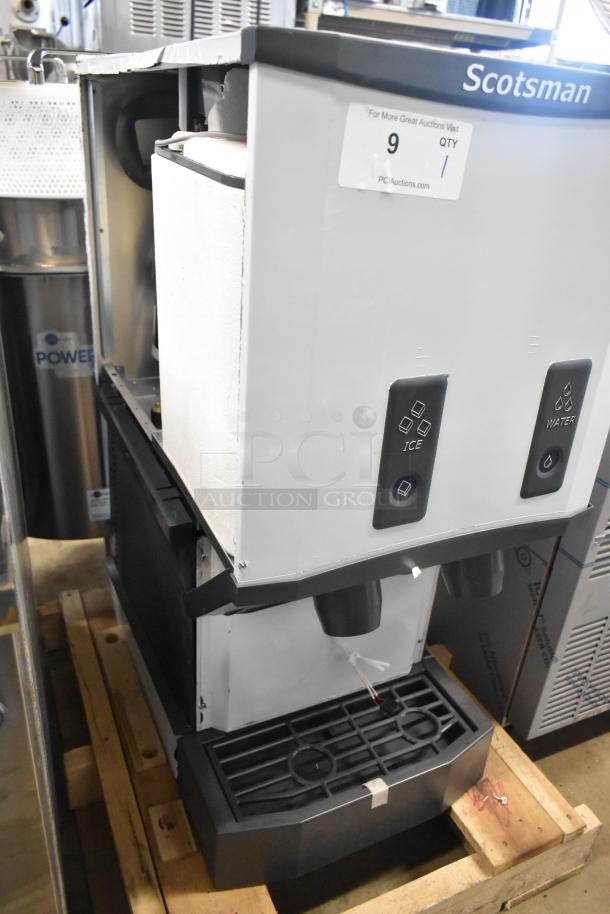 BRAND NEW 2024 Scotsman HID312AB-1A Meridian® ice machine and water dispenser, stainless steel, 12 lb. bin, 115V, scratch and dent.