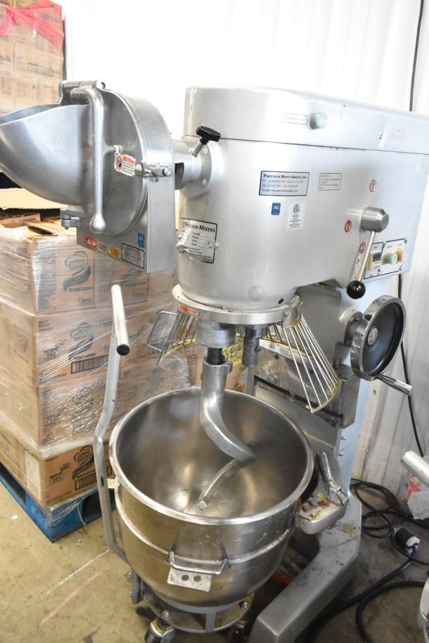 2022 Precision HD-60 60 Quart Dough Mixer with bowl, dolly, guard, Pelican head, and dough hook. 220V, 3 phase.