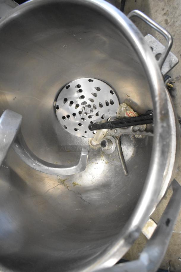 2022 Precision HD-60 metal dough mixer, features 60-quart bowl, dough hook, pelican head, and bowl dolly. 220V, 3-phase.