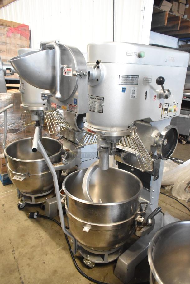 2021 Precision HD-60 60 Quart Dough Mixer with bowl, guard, dolly, and Pelican head. 220V, 3 Phase, commercial use.