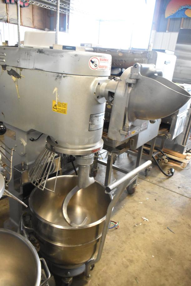 2021 Precision HD-60 60 Quart Dough Mixer with bowl, dolly, guard, pelican head, and dough hook. 220V, 3-phase.