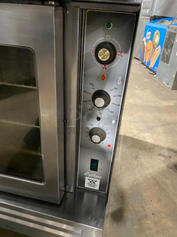 Bakers Pride Cyclone Series GDCOG1 double convection oven, stainless steel, thermostatic controls, on casters, natural gas.