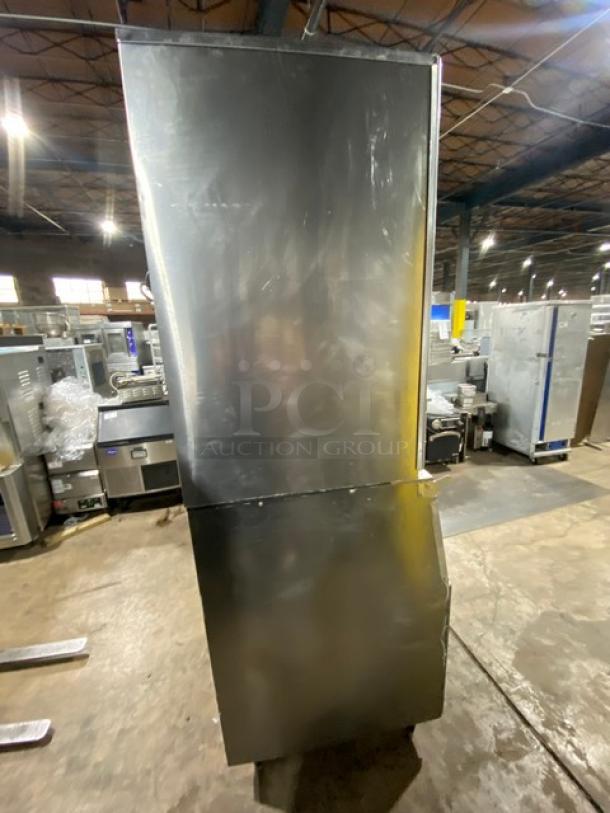 Hoshizaki KM1340MRJB500PF ice maker, stainless steel, electric, modular design, crescent cube style, on legs, 208-230V, 1 phase.