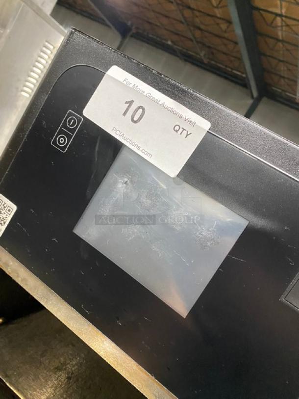 MerryChef Eikon E2S black electric countertop rapid cook oven, 208/240V, with auction label "10 QTY".