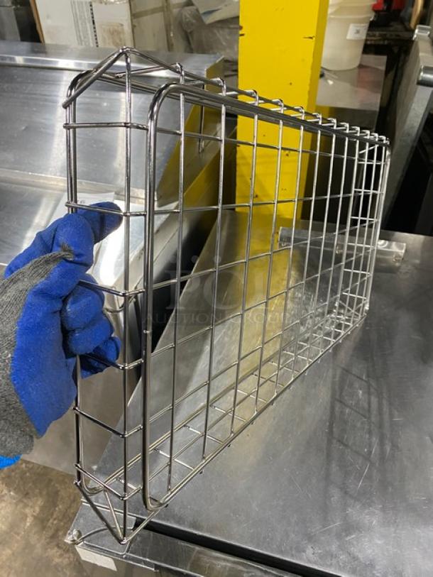 Commercial chrome-plated bagel/pastry wire rack, full-sized with durable grid design. Appears in good condition.