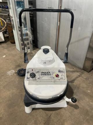 Dough Pro Commercial White Electric Powered Countertop Pizza Dough Press Machine! Model: DP1100 SN: 2140! 120V! - Item #1209706