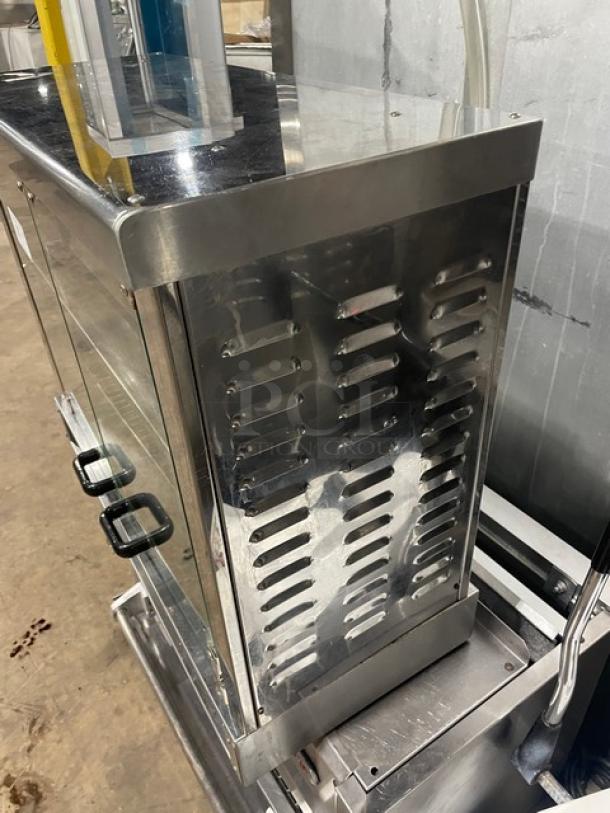 Equipex Sodir Series stainless steel electric countertop rotisserie oven, Model RBE4, GA906203, 208/240V, in good condition.