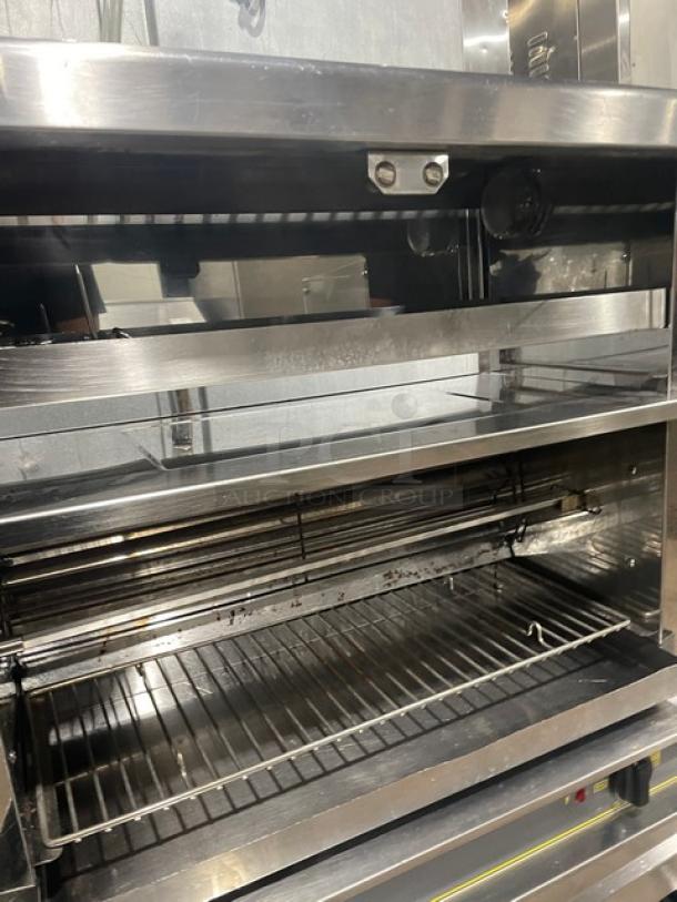 Equipex Sodir stainless steel rotisserie roaster oven, model RBE4, 208/240V, commercial countertop design, clean condition.
