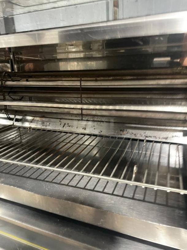 Equipex Sodir Series RBE4 stainless steel countertop rotisserie oven, electric, model RBE4, SN: GA906203, 208/240V, used condition.