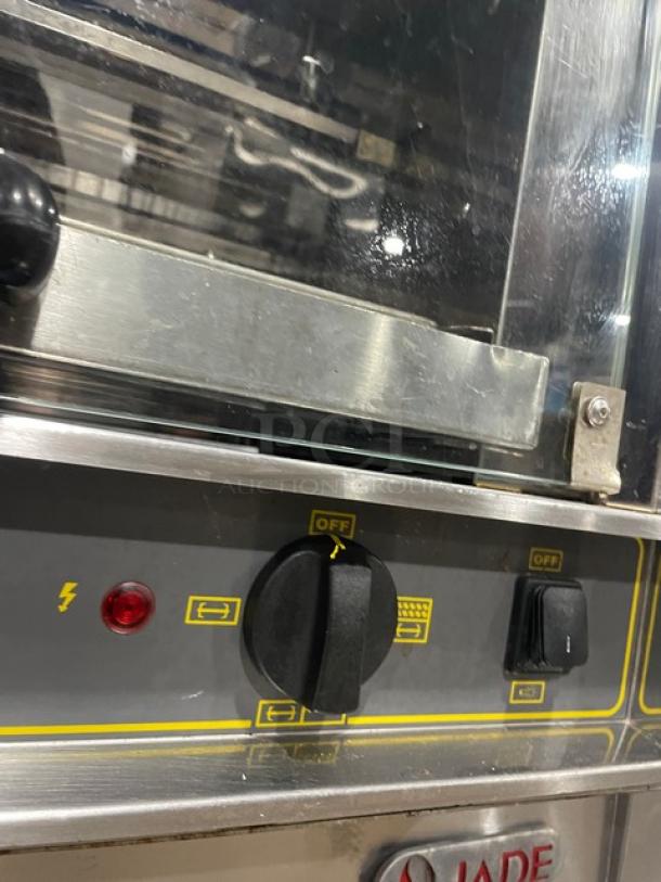 Equipex Sodir Series RBE4 countertop rotisserie oven, electric, stainless steel, control panel with power indicators.