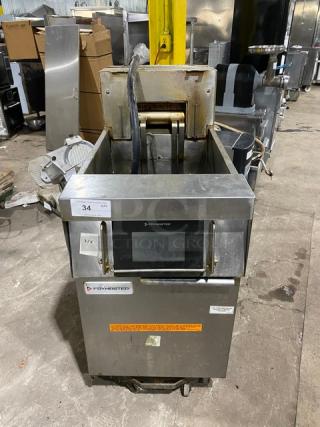 Frymaster FilterQuick Series electric fryer, model 1FQE80U0ZQTZB17, stainless steel, touch screen, filtration system, casters.