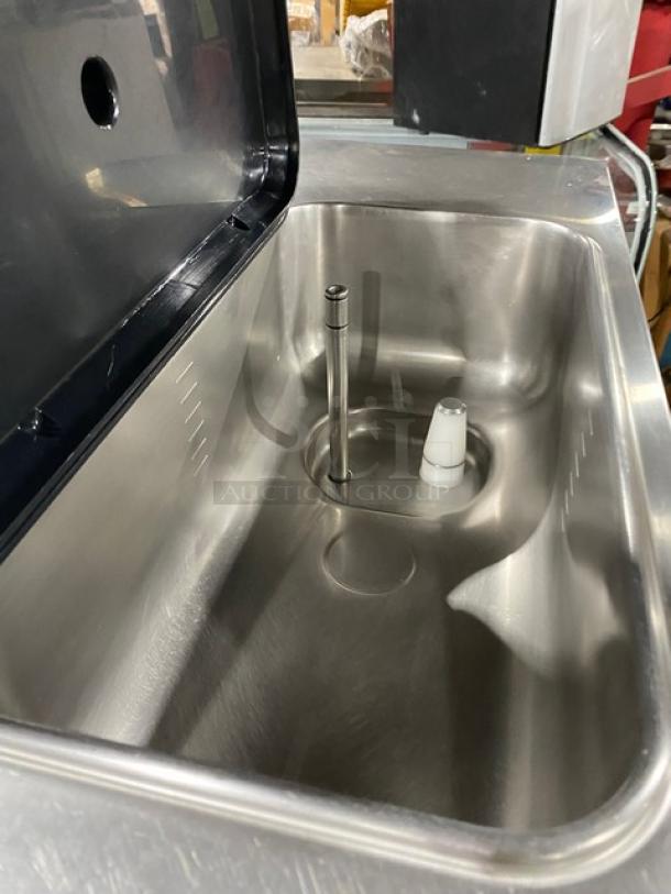 Taylor C713-33 stainless steel soft serve machine with empty hopper, dual flavor capability, and on casters. 208-230V, 3-phase.