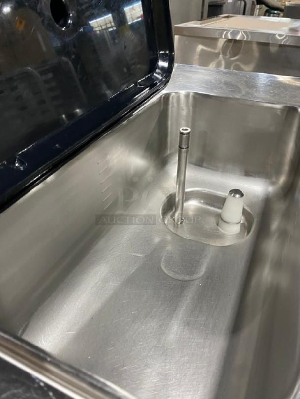 Taylor C713-33 stainless steel soft serve machine hopper, dual flavor and twist, electric-powered, clean condition.
