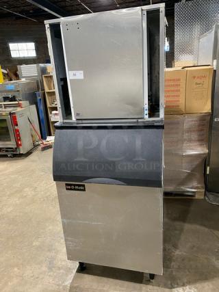 Ice-O-Matic Elevation Series Commercial Stainless Steel Electric Powered Air-Cooled Half Cube Ice Making Machine Head/Bin Combo! Model: CIM1136HA4 SN: 20031280011451! 208-230V 1 Phase! On Legs! - Item #1209920