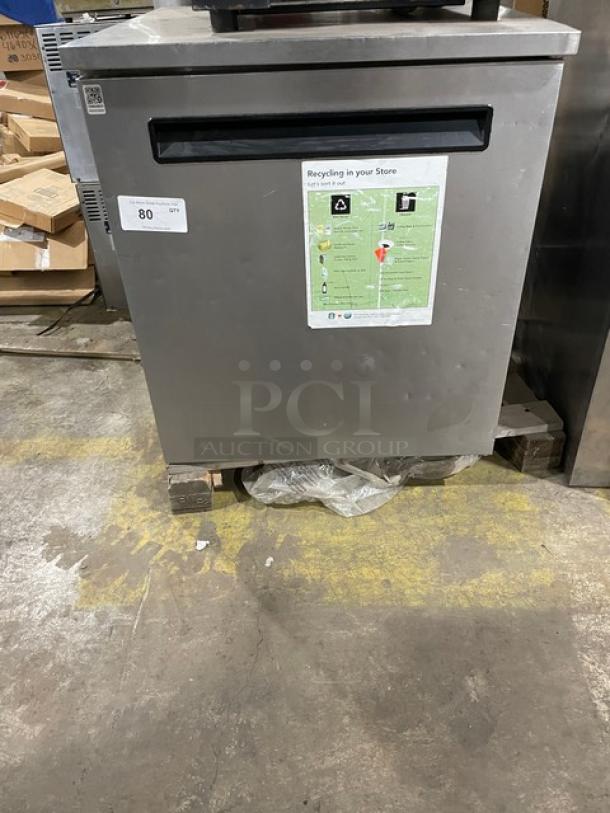 Delfield Enodis Series Stainless Steel Single Door Undercounter Refrigerator, Model 406-STAR2, 115V, used condition.