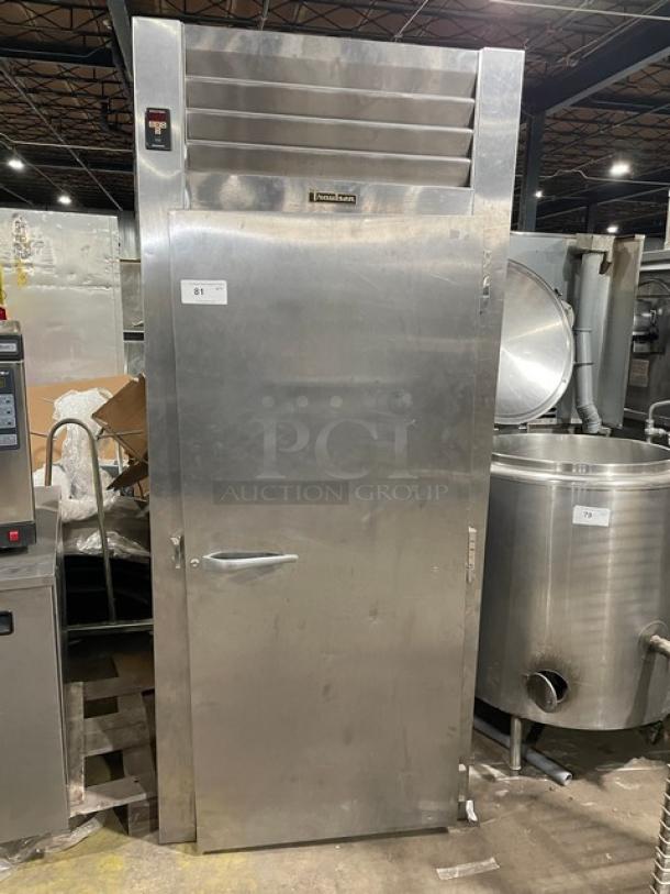 Traulsen stainless steel roll-in refrigerator, model ARI134LUTFHS, single door, 115V, used condition, SN: T26797K06.