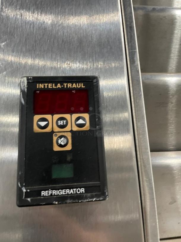 Traulsen ARI134LUT-FHS commercial stainless steel roll-in refrigerator control panel. Features digital display.