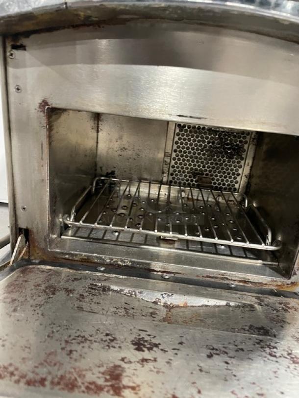 TurboChef NGO stainless steel rapid cook oven, electric 208/240V, digital control, used condition, on legs.