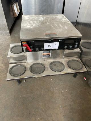 Bunn AXIOM Series Commercial Stainless Steel Electric Powered Countertop Automatic Twin Coffee Brewer! With Hot Water Dispenser & 6 Warmer Plates! With Digital Controls! Model: AXIOM 0/6 TWIN SN: AXTN033639! 120/208-240V 1 Phase! On Legs! - Item #1211295