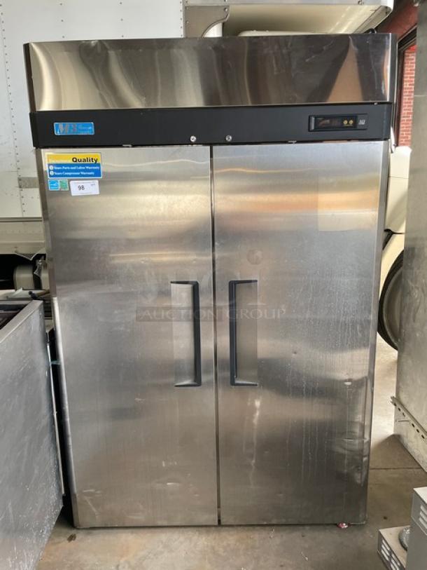 Turbo Air M3 Series 2 Door Reach-In Freezer, Model M3F47-2, Stainless Steel, Energy Star Certified, 115V, 1 Phase, Serial M3F4L9X041.