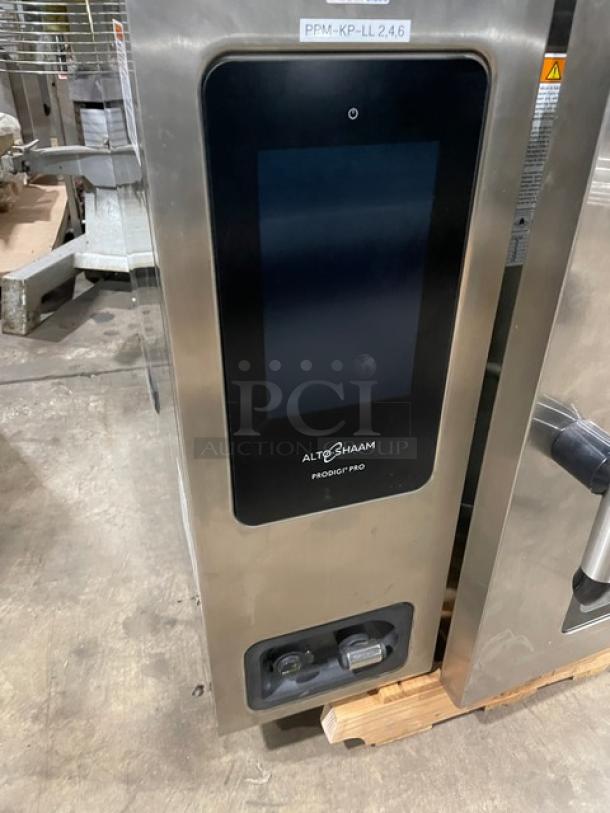 Alto-Shaam Prodigy Pro Series commercial combi oven, model CTP720E, stainless steel, digital controls, new condition.