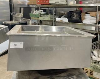 Hatco CWBX2 stainless steel refrigerated drop-in cold unit, single-well, electric, 120V, serial number 7577951551, in used condition.