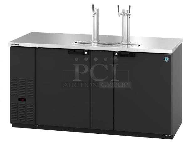 Brand new Hoshizaki DD69 metal kegerator, dual taps, scratch and dent, 115V, 1 phase, commercial grade, sleek design.