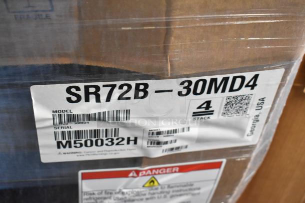 BRAND NEW Hoshizaki SR72B-30MD4 sandwich prep table with 4 drawers, 1 door. Stainless steel, 115V, scratch and dent condition. Serial M50032H.