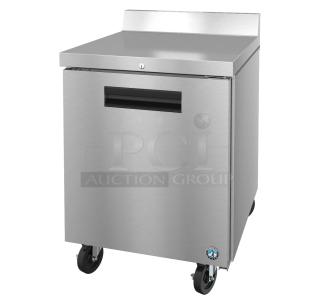 Brand new Hoshizaki WF27B-01 stainless steel commercial work top freezer, single door, 115V, 1 phase, in box.