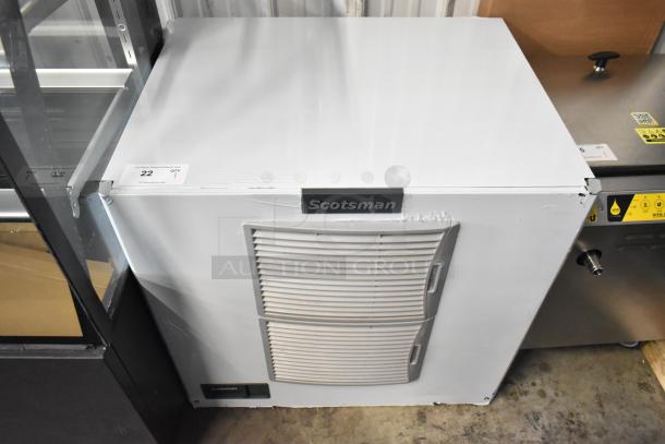 Brand new 2025 Scotsman MC1030SA-32A stainless steel ice machine, 30", 1077 lb capacity, minor scratches visible.