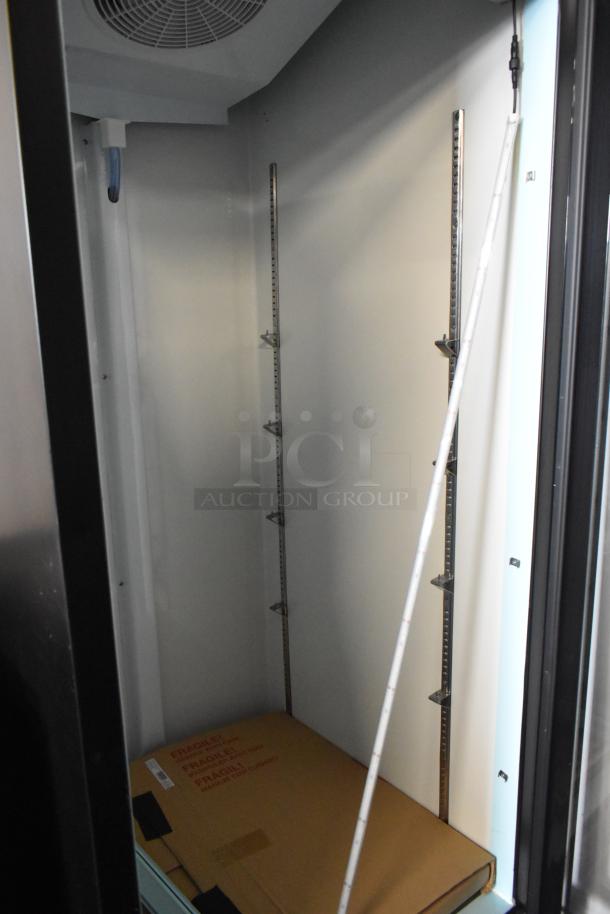 Brand new Avantco 178GDC23HCB cooler, single door, poly coated racks, commercial casters. Scratch and dent. 115V, 1 phase.