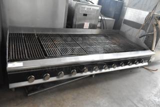 Vollrath stainless steel gas charbroiler grill, commercial countertop model, multiple control knobs, well-maintained condition.