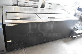 Beverage Air DW79 stainless steel commercial back bar bottle cooler with three sliding lids, 115 volts, 1 phase, used.