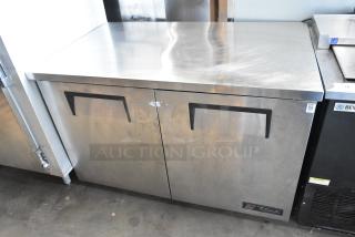 True TUC-48F-LP stainless steel 2-door undercounter freezer, 115V, 1 phase, commercial use, good condition.