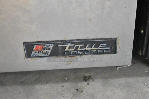 True TUC-48F-LP stainless steel undercounter freezer, 2-door, commercial grade, 115 volts, 1 phase, visible branding.