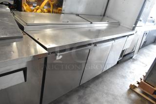 2016 Continental CPA93 Stainless Steel Commercial Pizza Prep Table on Commercial Casters. 115 Volts, 1 Phase. - Item #1212509
